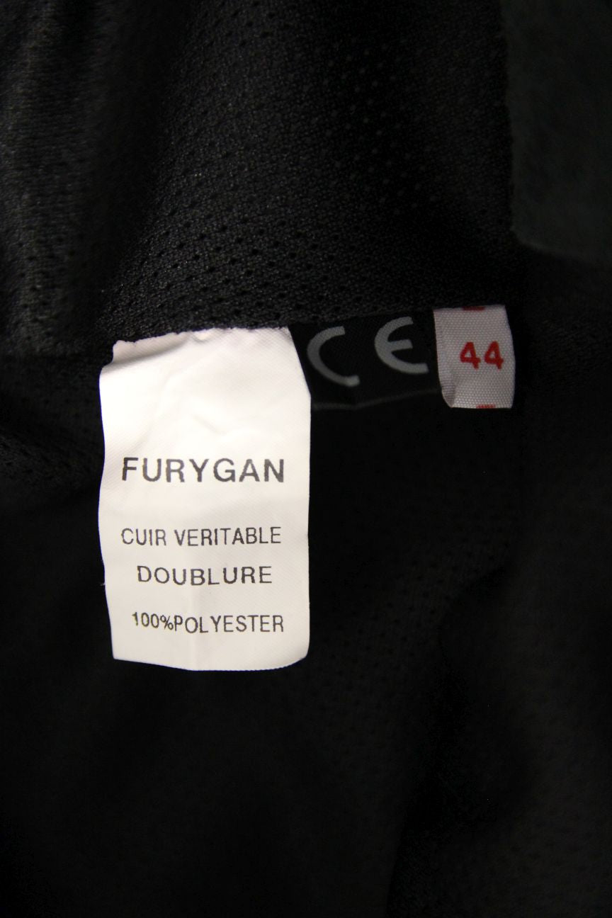 FURYGAN LADIES BLACK LEATHER BIKER TROUSERS WAIST 32 INCHES/INSIDE LEG 27 INCHES