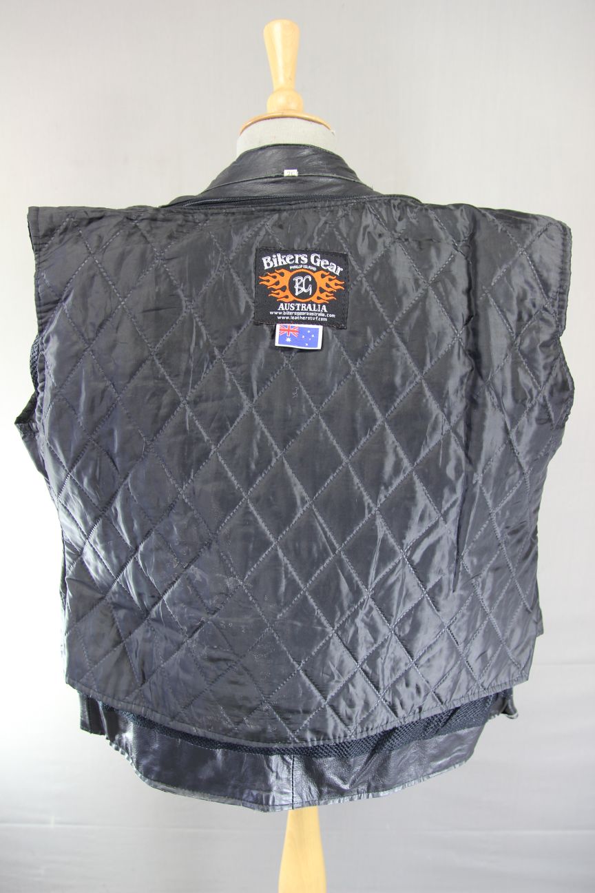 SUPERB BIKERS GEAR BLACK LEATHER JACKET WITH CE ARMOUR & THERMAL LINING: SIZE 20
