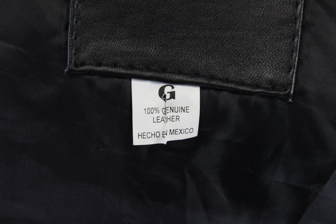 CLASSIC 'BATMAN' BLACK LEATHER BIKER STYLE JACKET 40 INCH