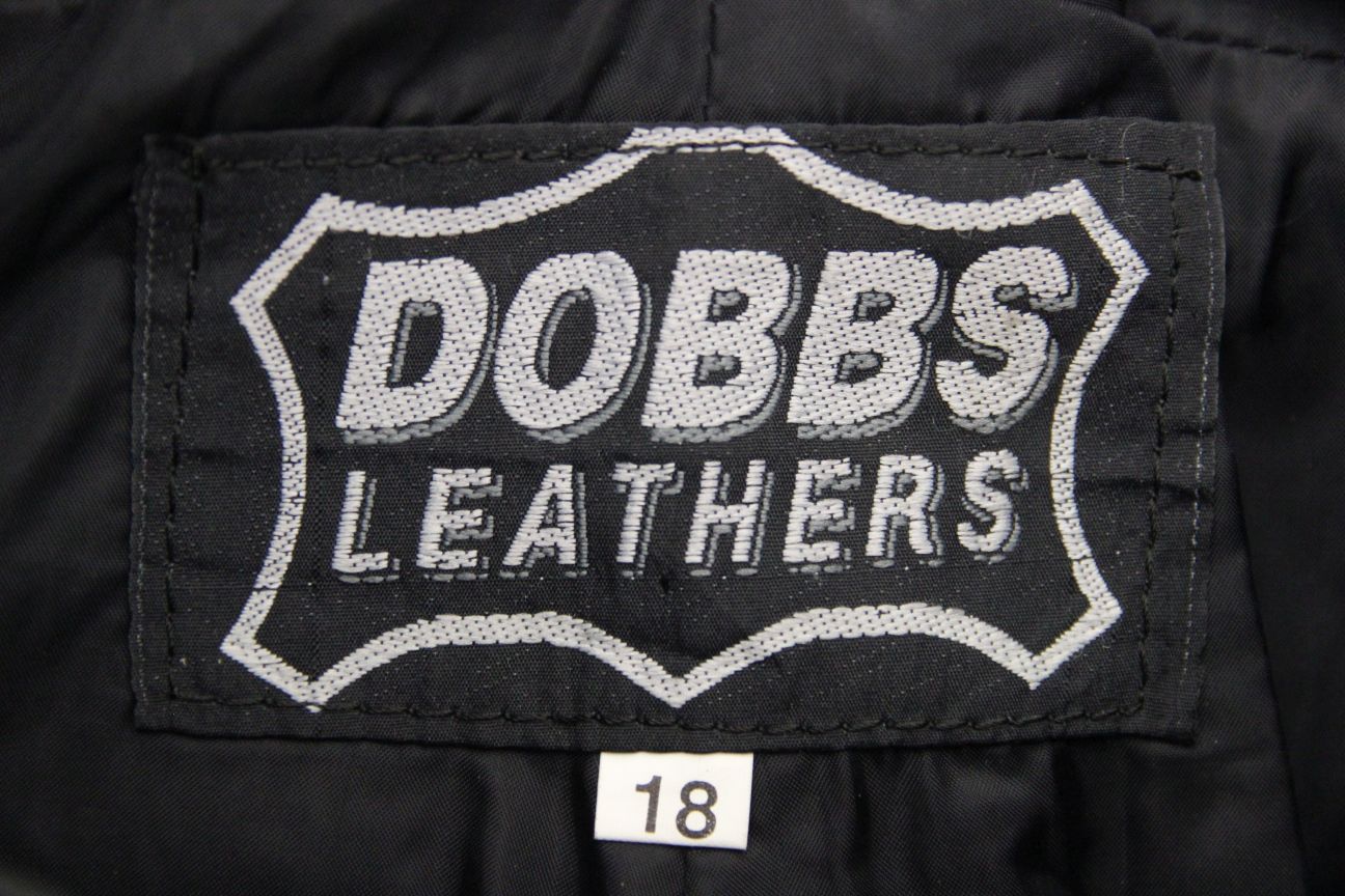 DOBBS LEATHERS BLACK BIKER TROUSERS SIZE 18/WAIST 34 INCHES/INSIDE LEG 29 INCHES