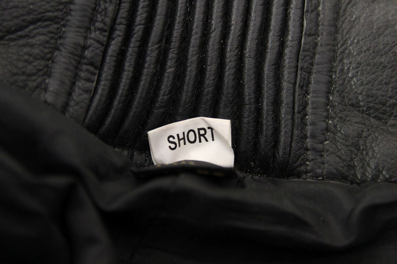 AKITO BLACK LEATHER BIKER TROUSERS WITH HIP & KNEE CE ARMOUR: WAIST 34"/LEG 26"