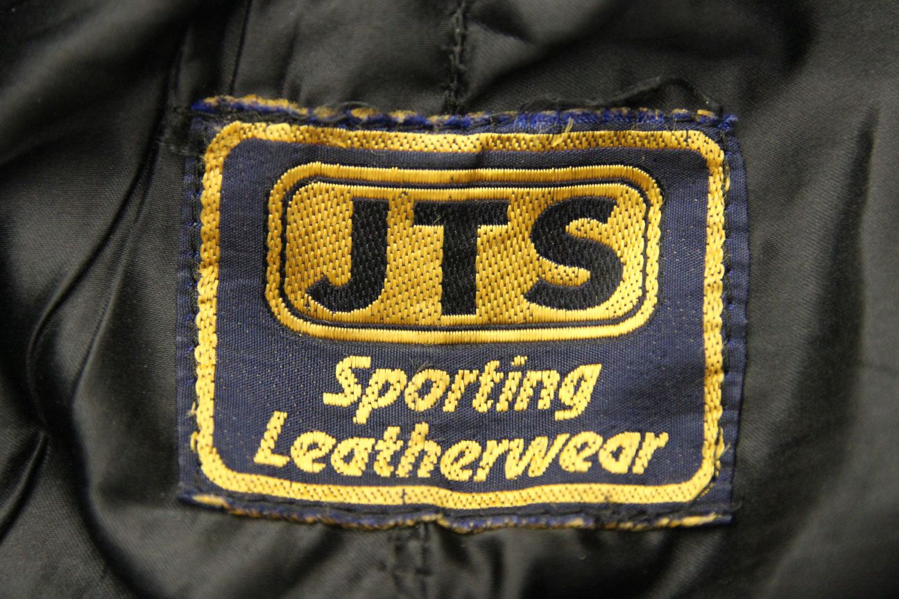 JTS BLACK LEATHER BIKER TROUSERS: WAIST 36 INCH/INSIDE LEG 28 INCH (SHORT FIT)