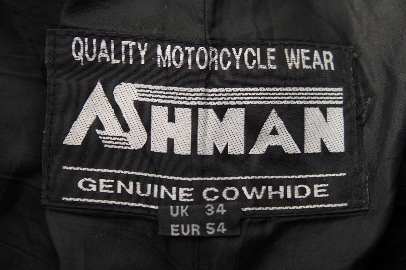 ASHMAN PERFORMANCE BLACK COWHIDE LEATHER BIKER TROUSERS WAIST 34/INSIDE LEG 29"