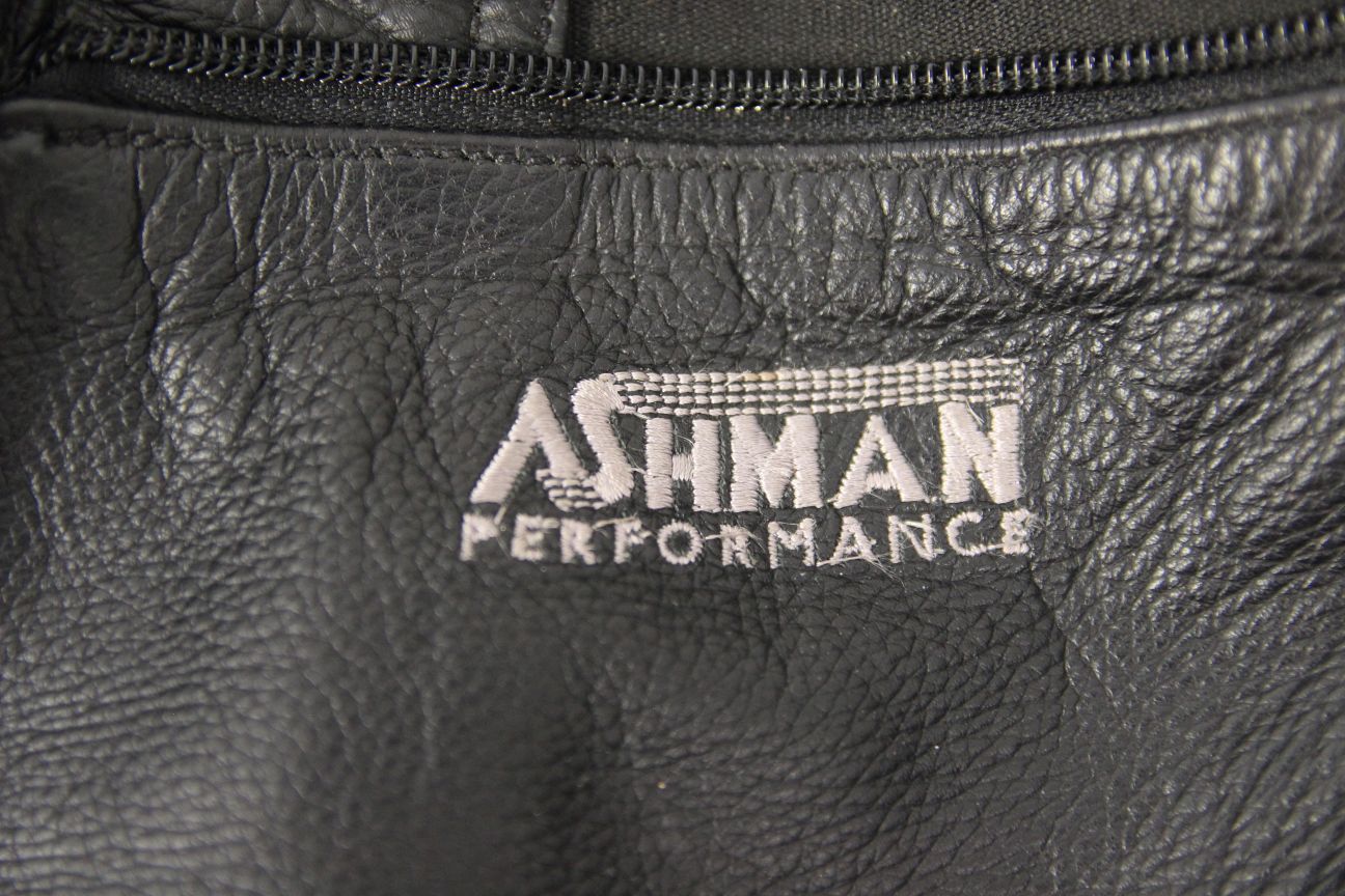 ASHMAN PERFORMANCE BLACK COWHIDE LEATHER BIKER TROUSERS WAIST 34/INSIDE LEG 29"