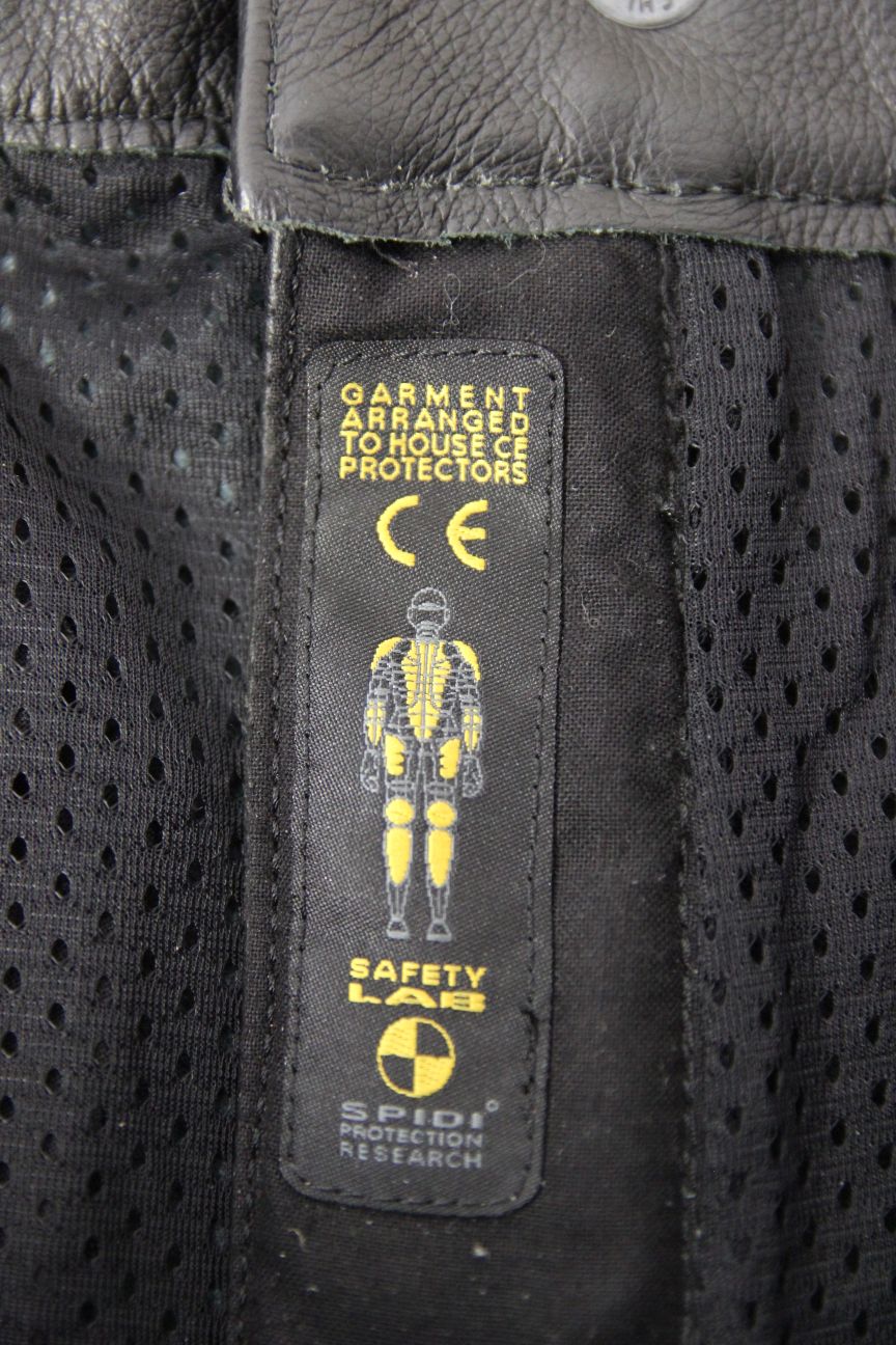 CLASSIC SPIDI BLACK LEATHER BIKER TROUSERS: WAIST 36 INCHES/INSIDE LEG 33 INCHES