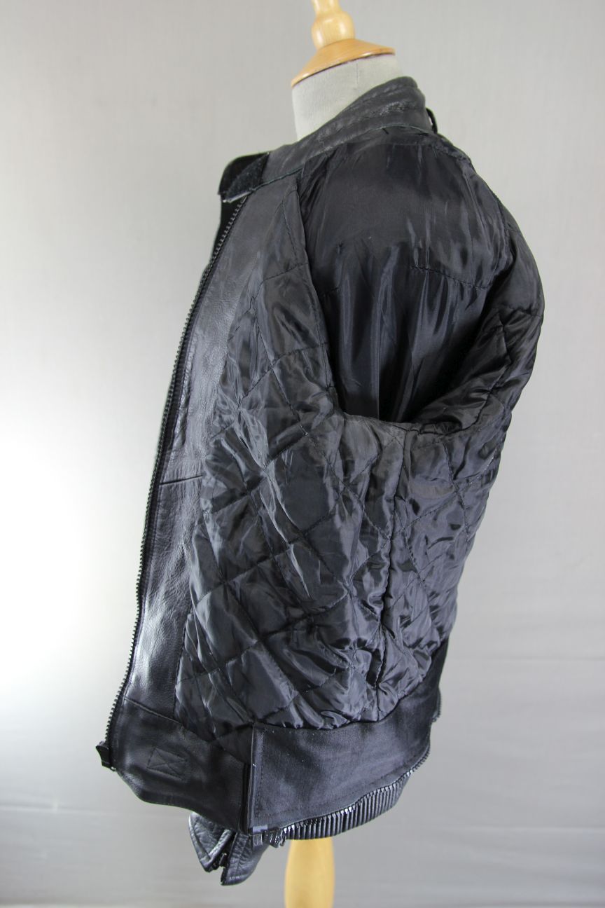 RAYVEN CLASSIC BLACK LEATHER BIKER JACKET: SIZE 10