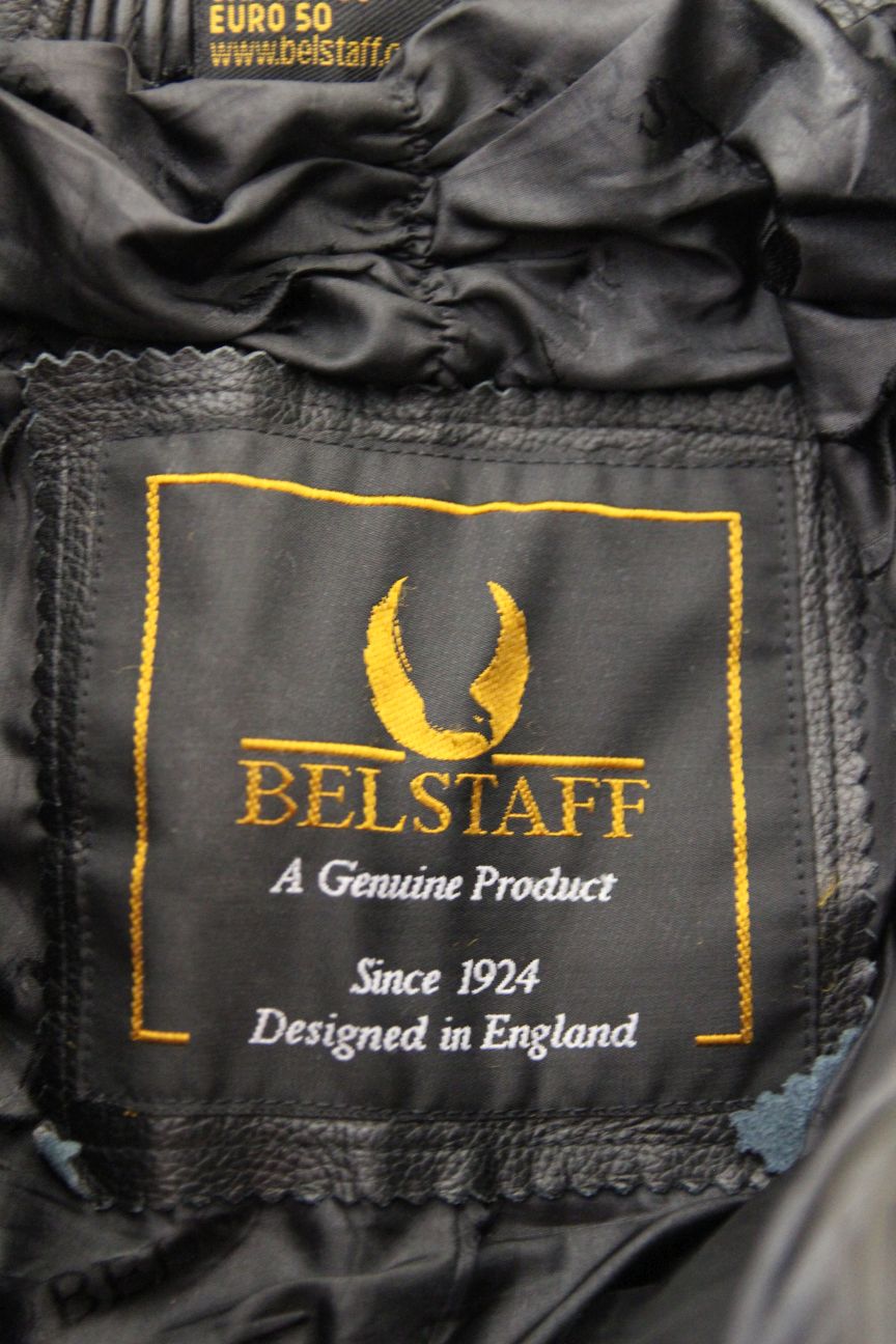 BELSTAFF BLACK LEATHER BIKER TROUSERS: WAIST 28-30 INCH/INSIDE LEG 31 INCH
