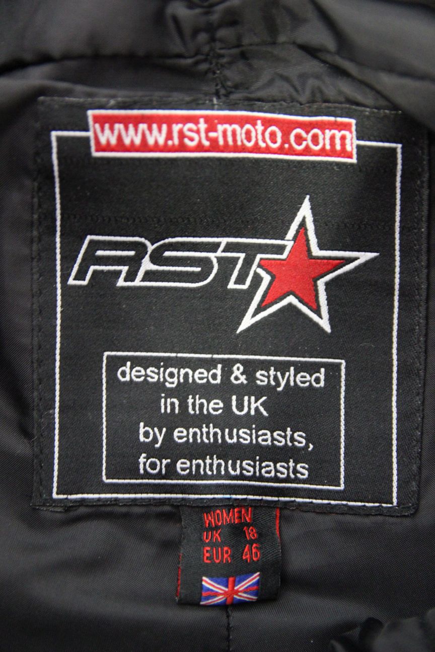 RST BLACK LEATHER BIKER TROUSERS + CE ARMOUR SIZE 18: WAIST 34"INSIDE LEG 30.5"