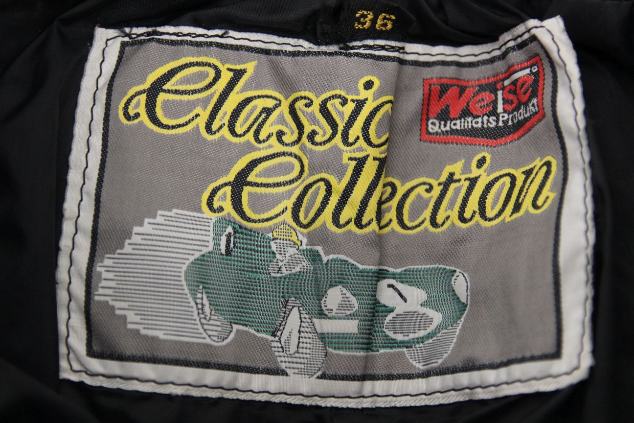WEISE CLASSIC COLLECTION BLACK LEATHER BIKER TROUSERS: WAIST 32/INSIDE LEG 30 IN