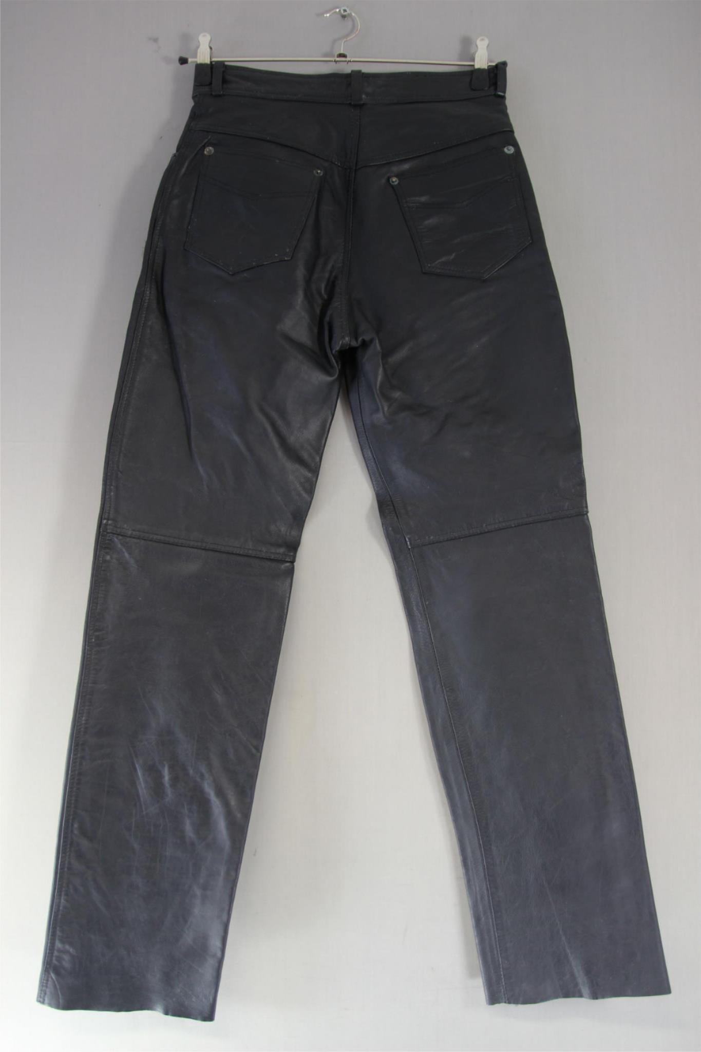 Black Leather Trousers Biker Wear No protective wear 28-30" Waist/32" Inside leg