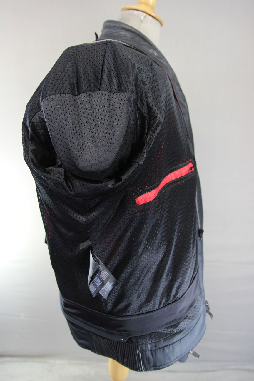 RST BLADE BLACK, RED & WHITE LEATHER BIKER JCKT WITH CONTOUR PLUS CE ARMOUR 50IN