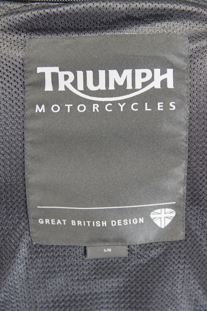 TRIUMPH LADIES BLACK LEATHER BIKER JACKET WITH CE ARMOUR SIZE L/G 38 INCH CHEST