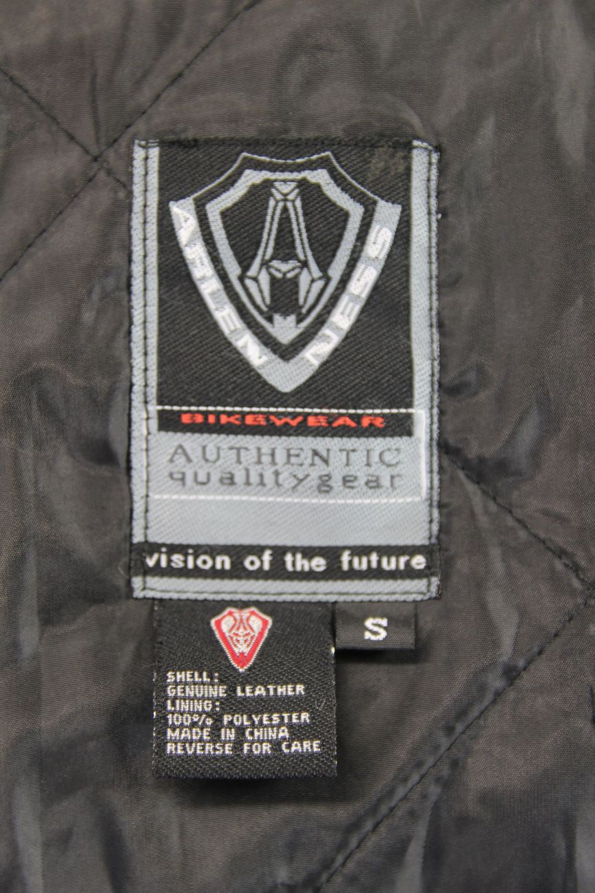 ARLEN NESS BLACK LEATHER/GORE-TEX BIKER JACKET WITH ADDITIONAL LININGS 36-38"/S