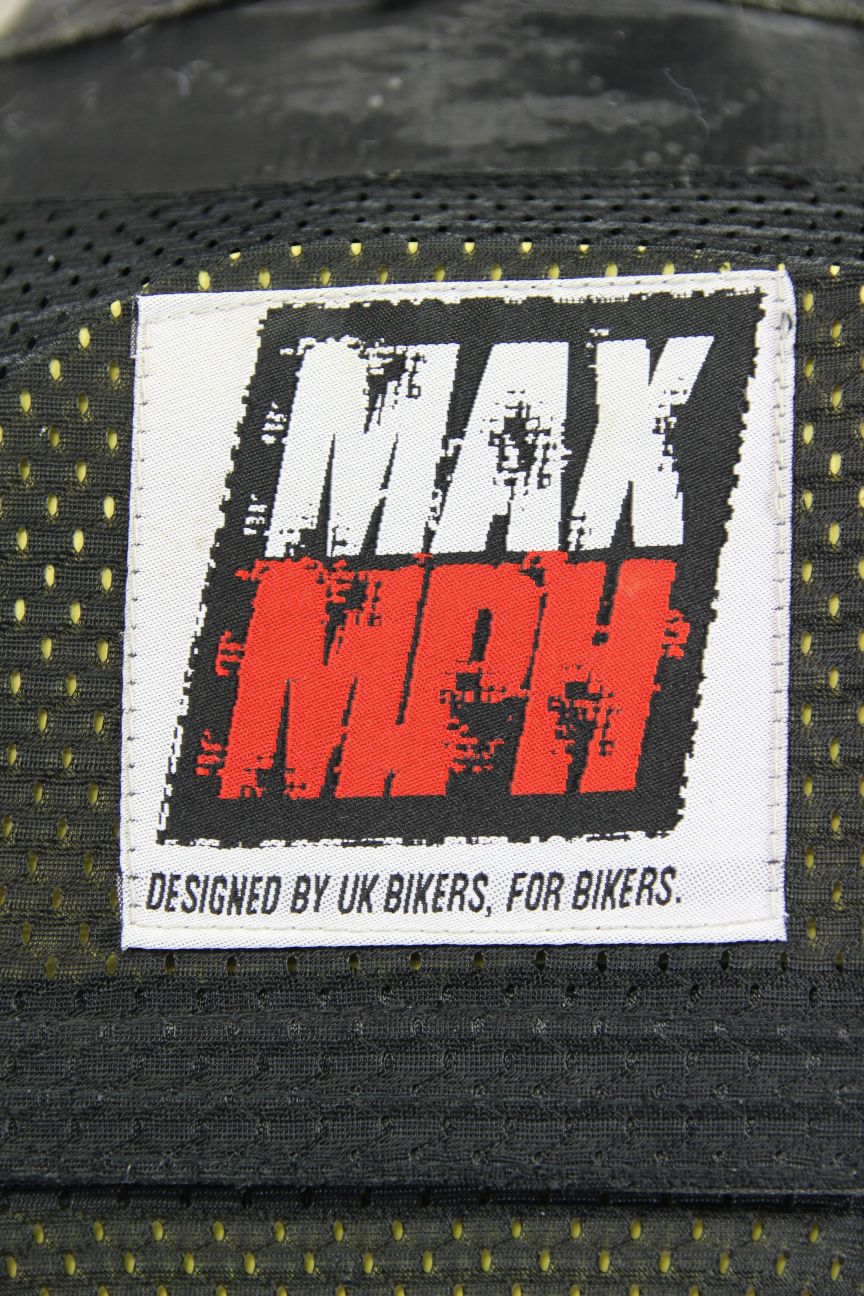 MAX MPH BLACK LEATHER BIKER JACKET WITH BACK, SHOULDER & ELBOW CE ARMOUR 40 INCH