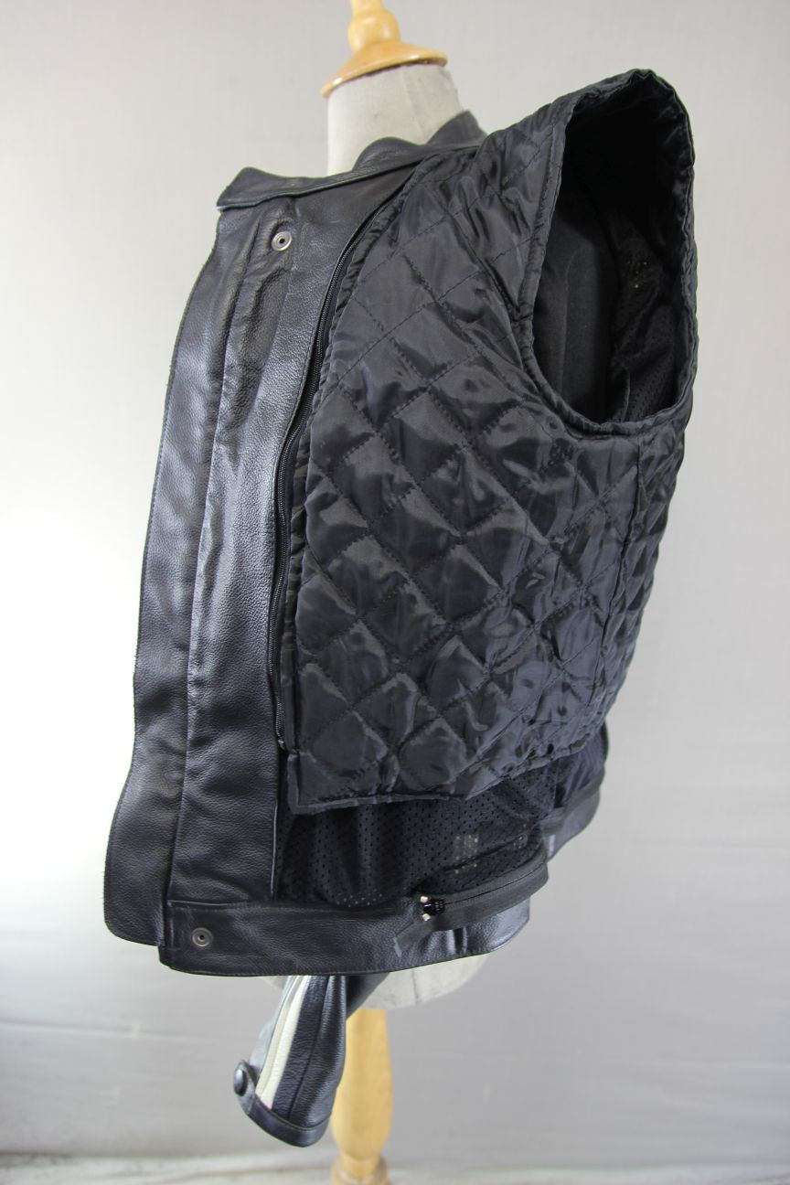 DUCATI ITALIAN MADE LEATHER BIKER JACKET WITH CE ARMOUR & THERMAL LINING 36 IN/S