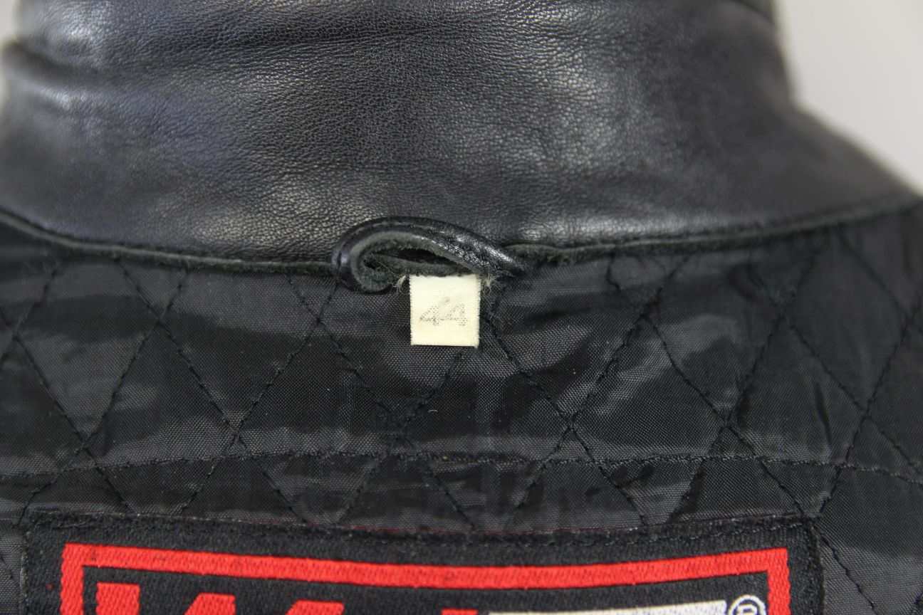 CLASSIC WEISE BLACK LEATHER BIKER JACKET WITH BACK COMFORT PAD 42-44 INCH/LARGE