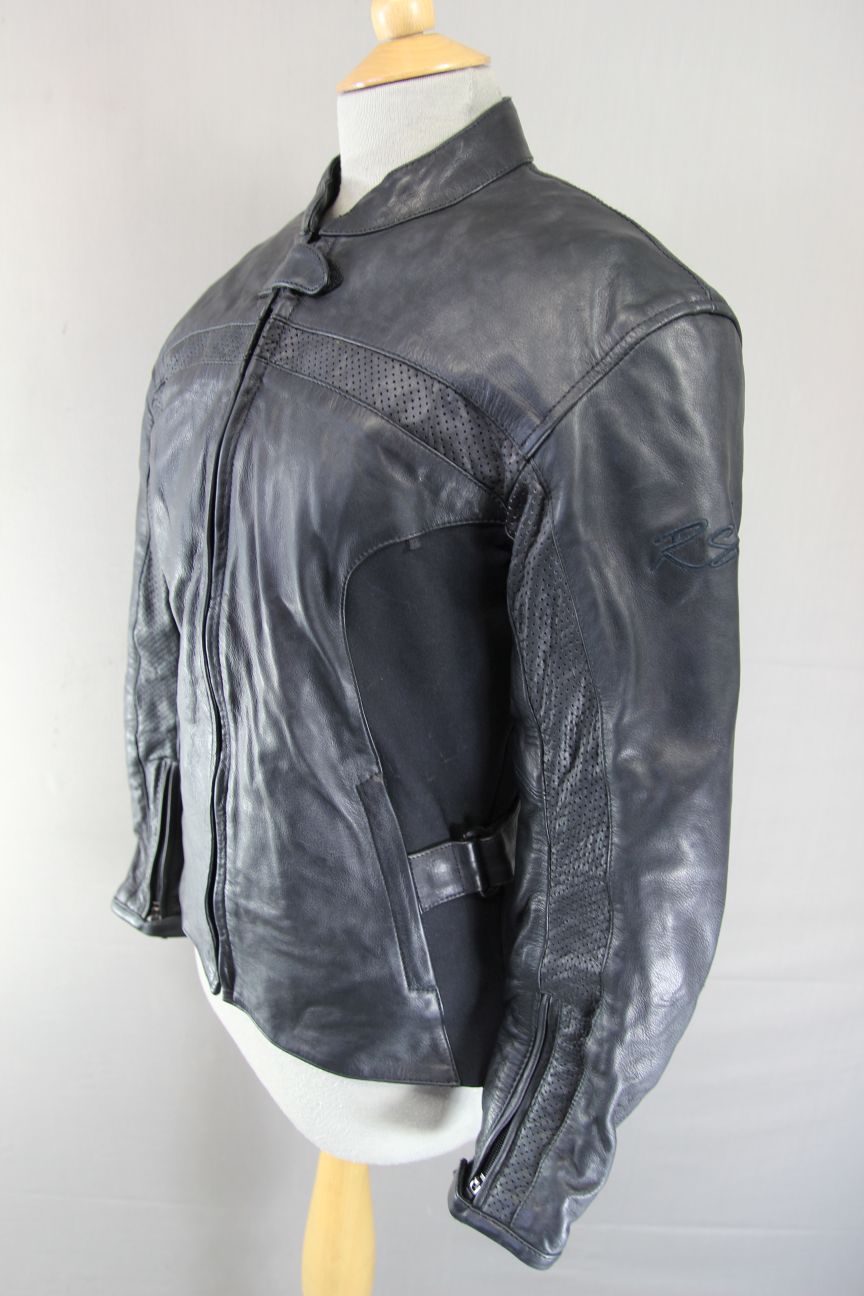 RST FEMME COLLECTION BLACK LEATHER BIKER JACKET + CE ARMOUR/THERMAL LINING SZ 14