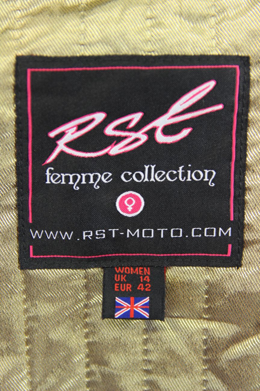 RST FEMME COLLECTION BLACK LEATHER BIKER JACKET + CE ARMOUR/THERMAL LINING SZ 14