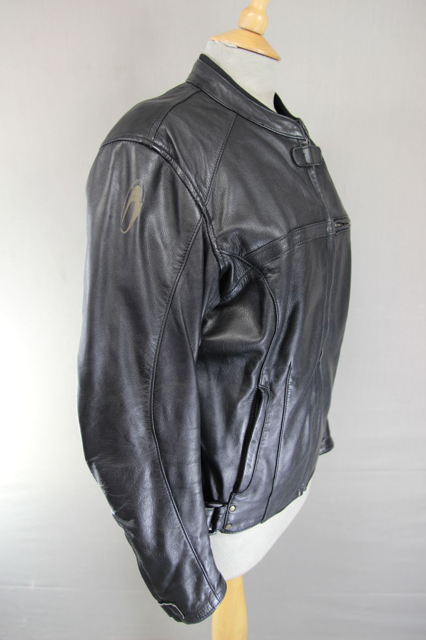 RICHA CLASSIC BLACK LEATHER BIKER JACKET: SIZE 16