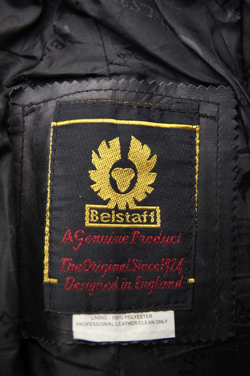 BELSTAFF BLACK LEATHER BIKER TROUSERS: WAIST 28 INCH/INSIDE LEG 32 INCH