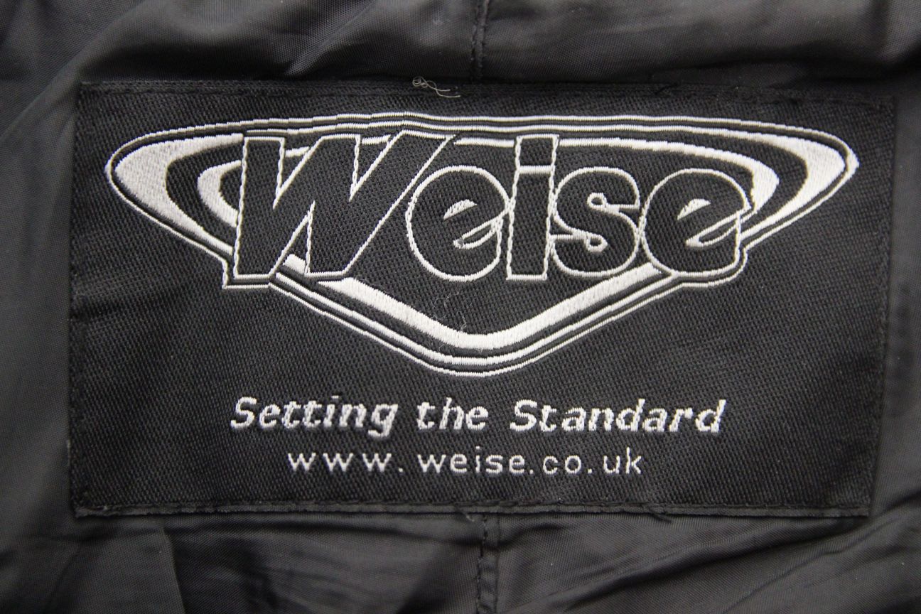 WEISE BLACK LEATHER BIKER TROUSERS WITH CE KNEE ARMOUR WAIST 36"/LEG 27" (SHORT)