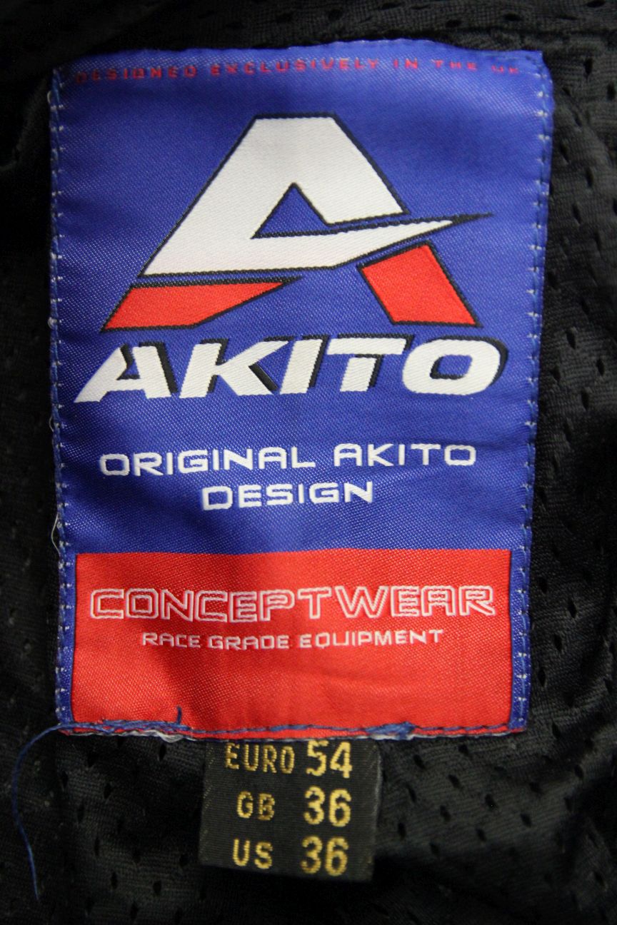 AKITO LEATHER BIKER TROUSERS WITH CE ARMOUR & KNEE SLIDERS: WAIST 34-36"/LEG 35"