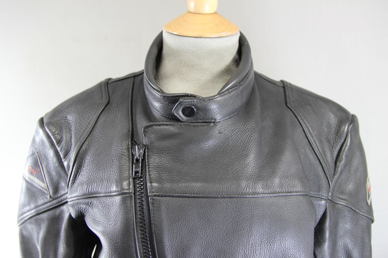 CLASSIC SWIFT LEATHERS BLACK BIKER JACKET 38 INCH