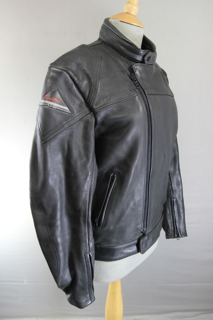 CLASSIC SWIFT LEATHERS BLACK BIKER JACKET 38 INCH