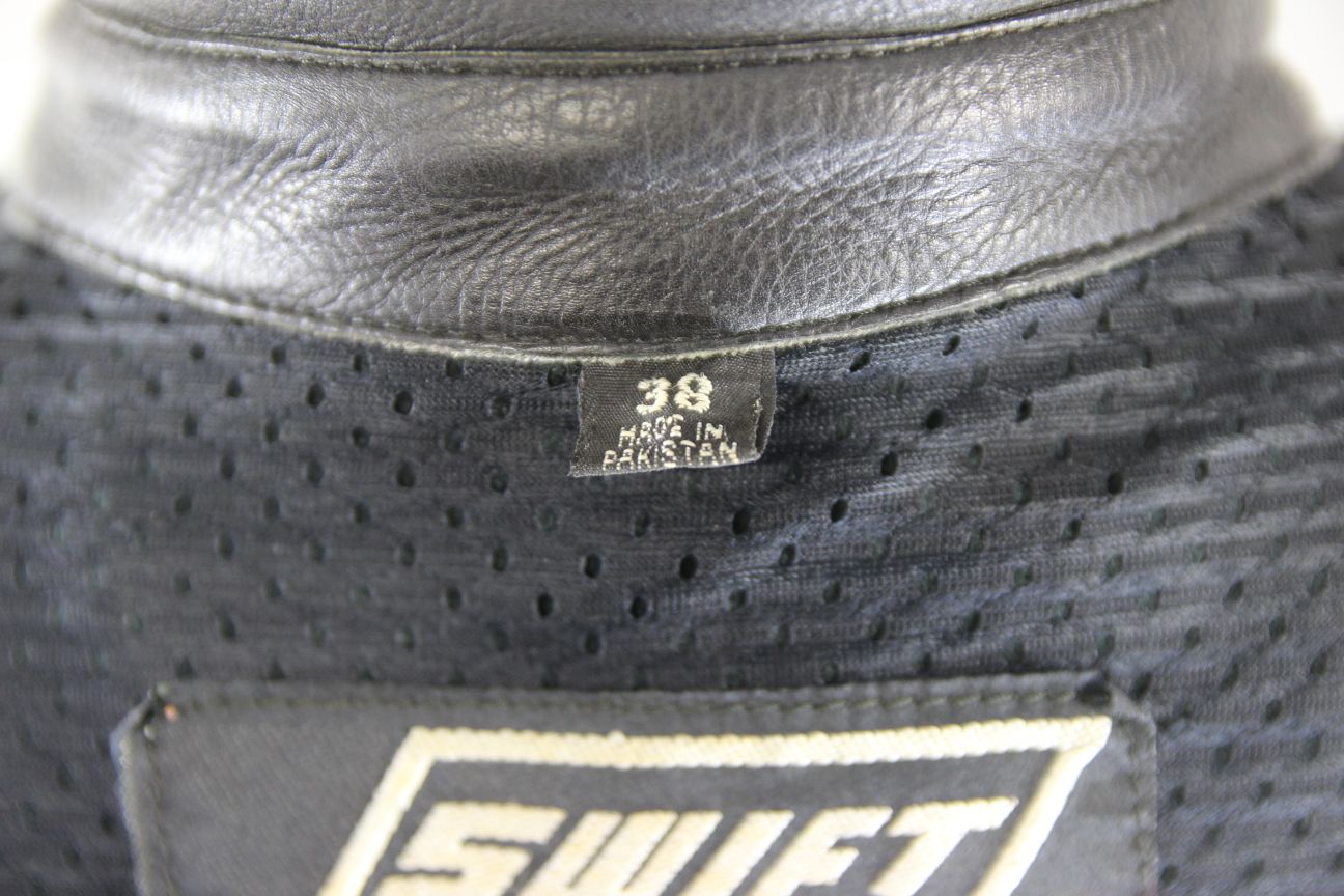 CLASSIC SWIFT LEATHERS BLACK BIKER JACKET 38 INCH