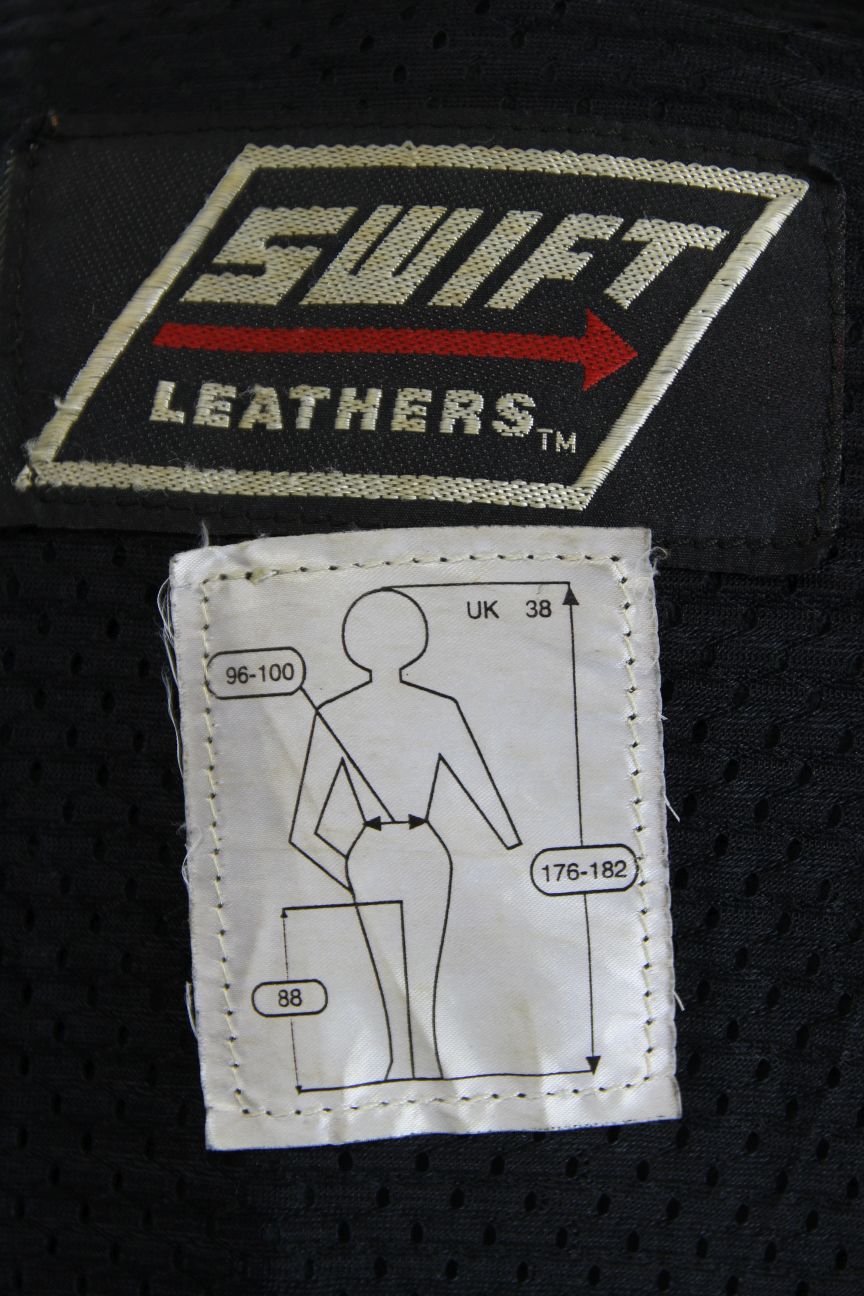 CLASSIC SWIFT LEATHERS BLACK BIKER JACKET 38 INCH