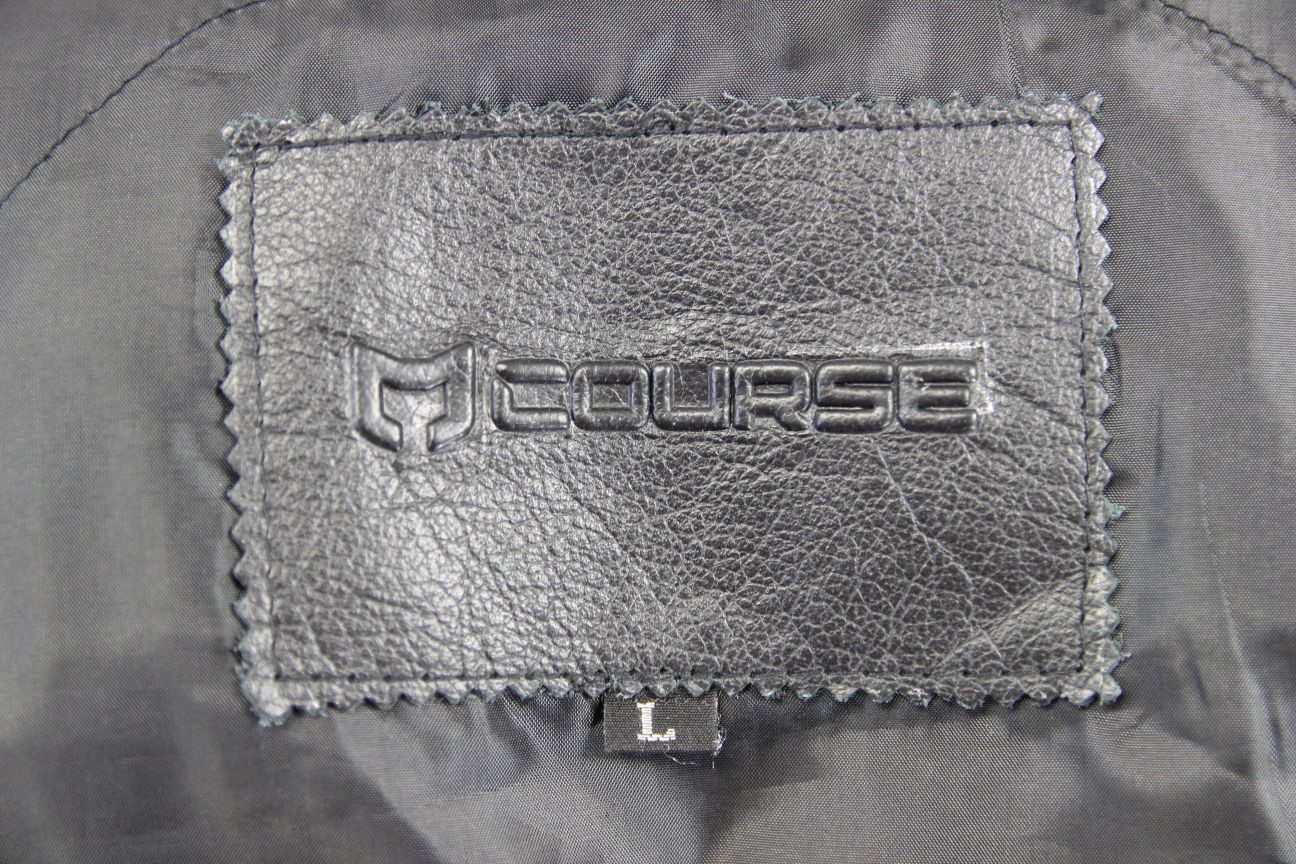 COURSE 'BOOMER' BLACK BUFFALO LEATHER BIKER JACKET WITH CE ARMOUR 42 INCH/LARGE
