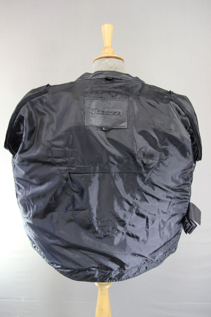 COURSE 'BOOMER' BLACK BUFFALO LEATHER BIKER JACKET WITH CE ARMOUR 42 INCH/LARGE
