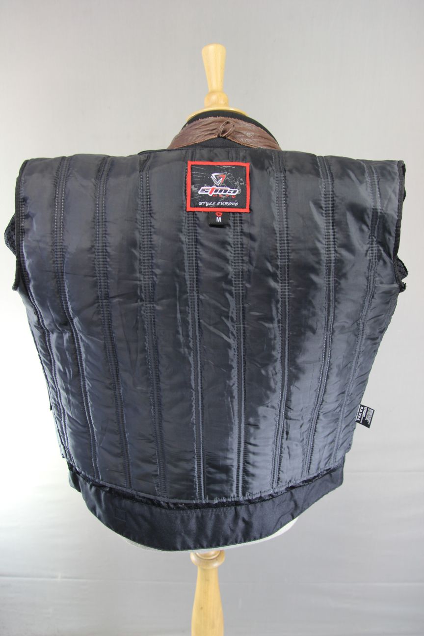 STINA MOTO BROWN LEATHER BIKER JACKET WITH CE ARMOUR & THERMAL LINING 40 IN/MED