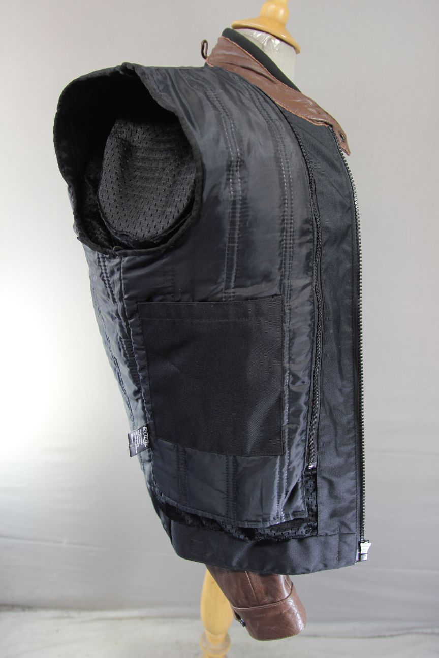 STINA MOTO BROWN LEATHER BIKER JACKET WITH CE ARMOUR & THERMAL LINING 40 IN/MED
