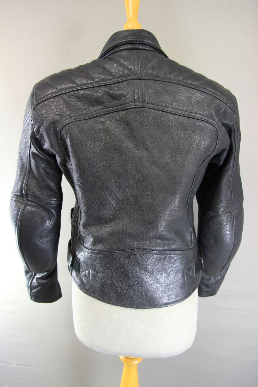 RST BLACK LEATHER BIKER JACKET + REMOVABLE SHOULDER & ELBOW KNOX CE ARMOUR SZ 10