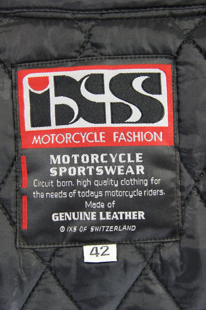 IXS LEATHER BIKER JACKET + SHOULDER & ELBOW CE ARMOUR & THERMAL LINING 36-38 IN