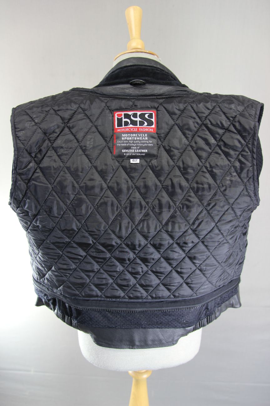 IXS LEATHER BIKER JACKET + SHOULDER & ELBOW CE ARMOUR & THERMAL LINING 36-38 IN