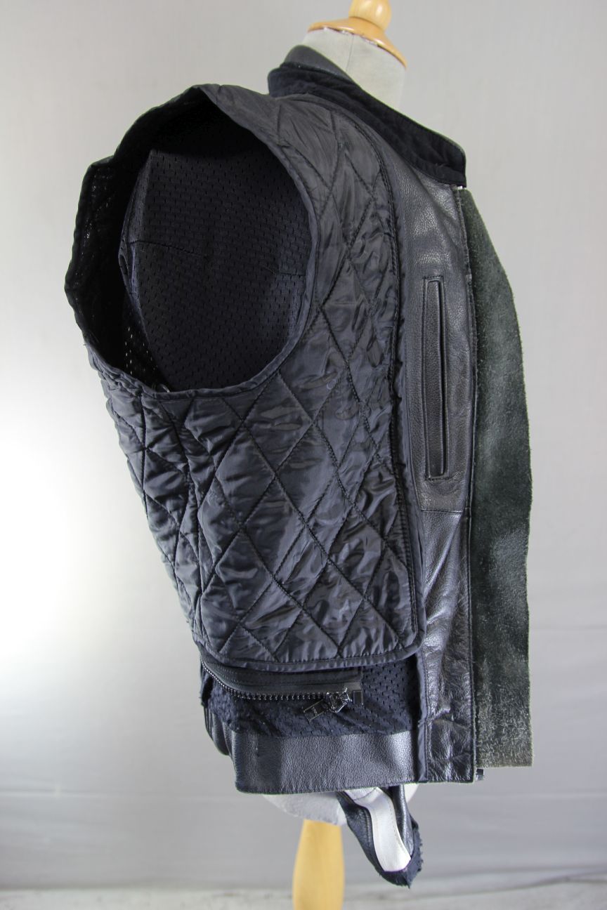 IXS LEATHER BIKER JACKET + SHOULDER & ELBOW CE ARMOUR & THERMAL LINING 36-38 IN
