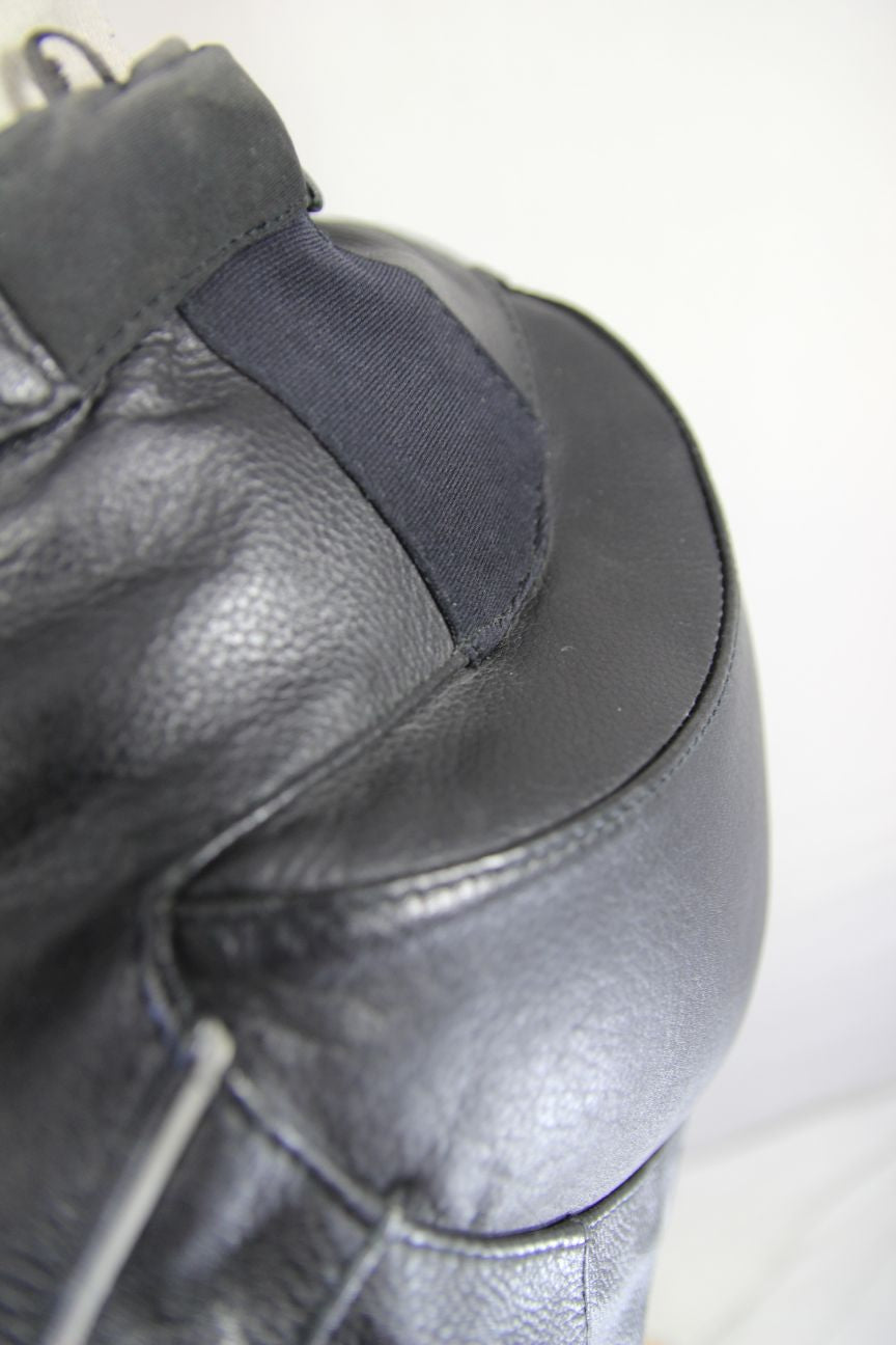 REKO RACING BLACK LEATHER BIKER JACKET WITH CE ARMOUR & THERMAL LINING 36-38IN/S