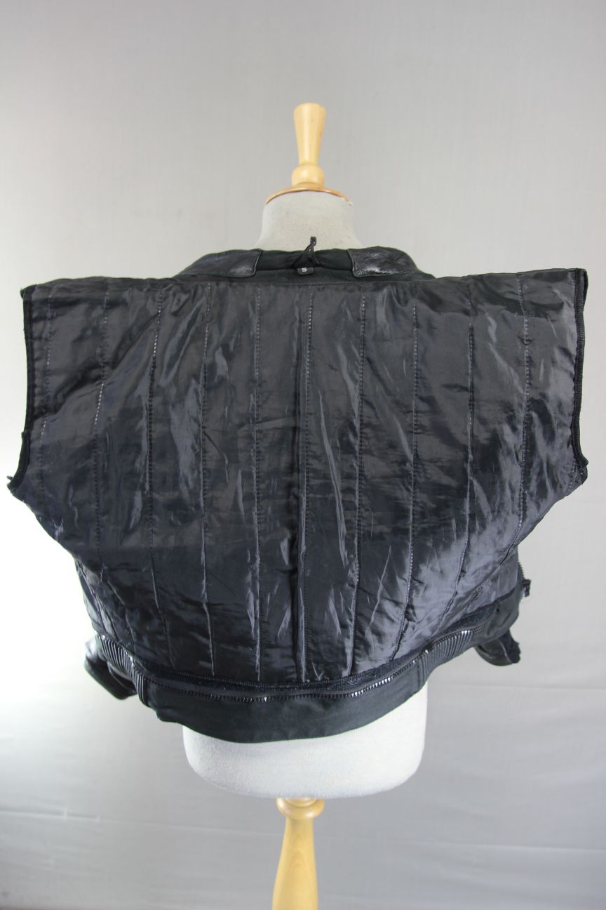 REKO RACING BLACK LEATHER BIKER JACKET WITH CE ARMOUR & THERMAL LINING 36-38IN/S