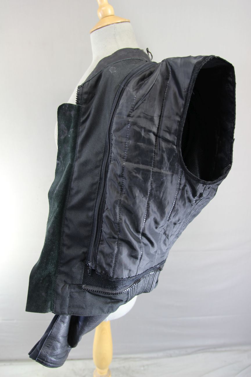 REKO RACING BLACK LEATHER BIKER JACKET WITH CE ARMOUR & THERMAL LINING 36-38IN/S