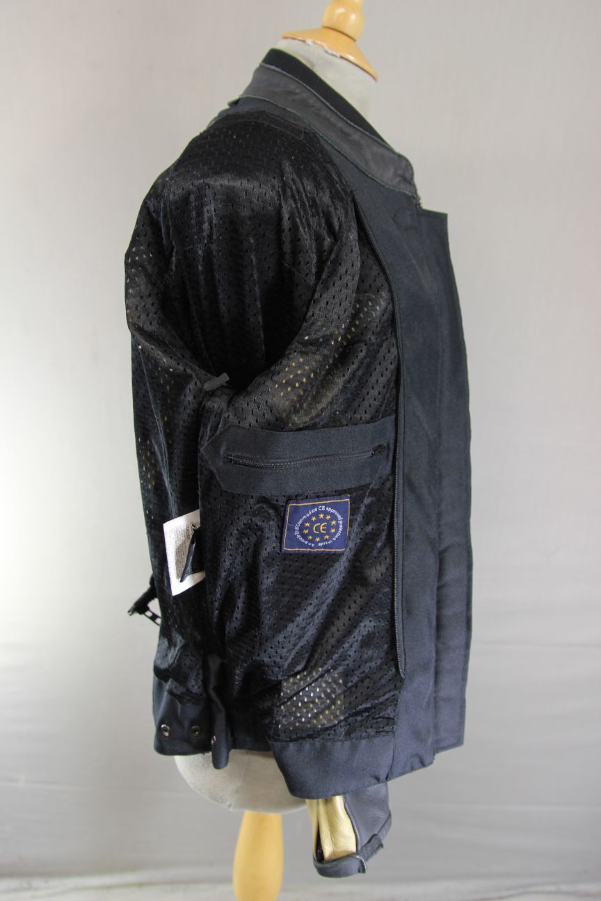 RK SPORTS LADIES BLACK & BEIGE LEATHER BIKER JACKET 38 INCH/MEDIUM