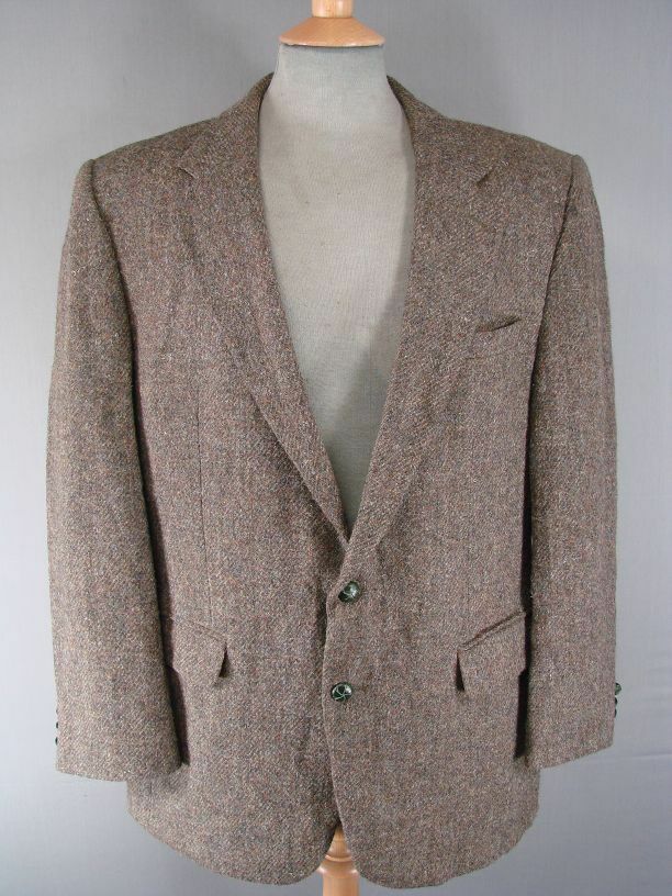 CLASSIC JACK FRASER PURE WOOL HANDWOVEN BROWN HARRIS TWEED JACKET 40 INCH
