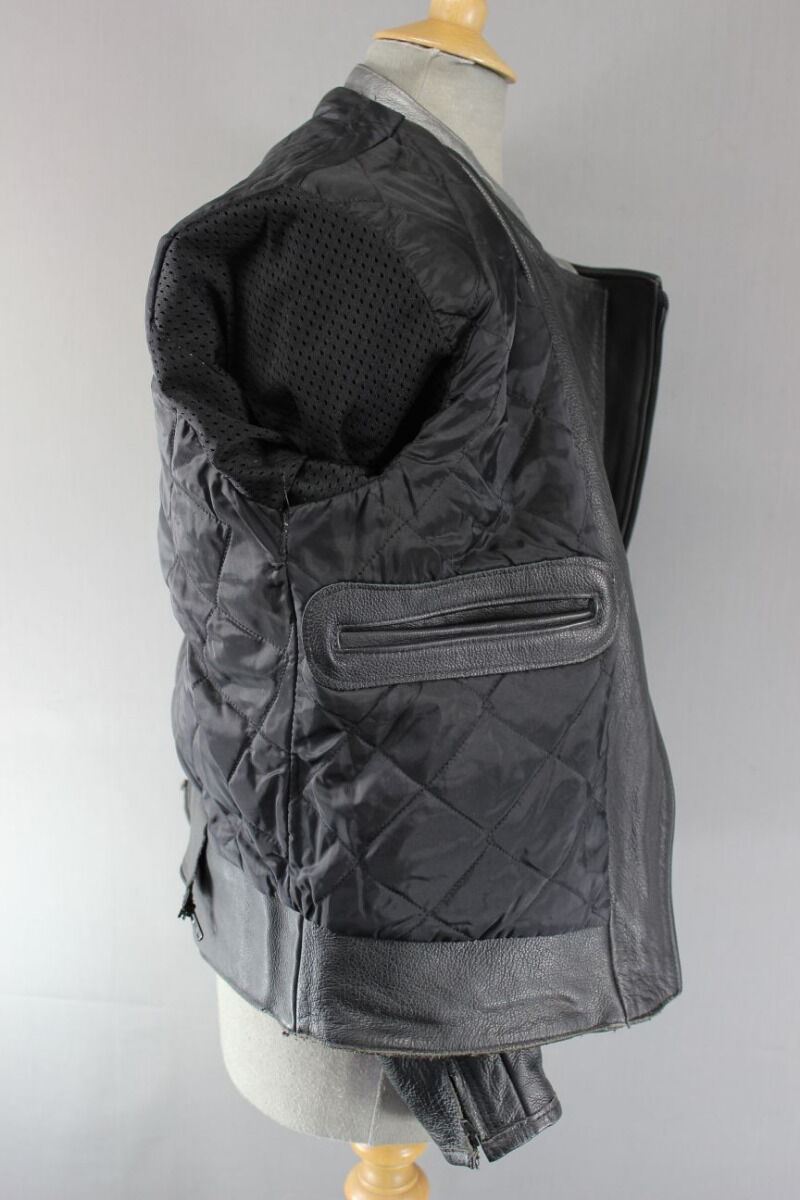 CLASSIC BLACK, SILVER, PURPLE AND GREEN LEATHER RETRO STYLE BIKER JACKET 38 INCH