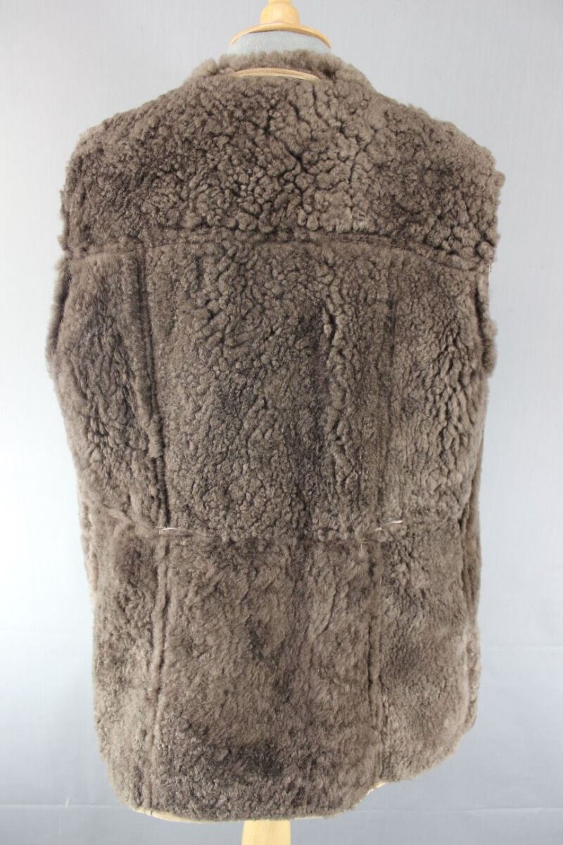 BRITISH MADE VINTAGE 70s BARRETTS BROWN SUEDE LEATHER SHEEPSKIN LINED COAT 36 IN