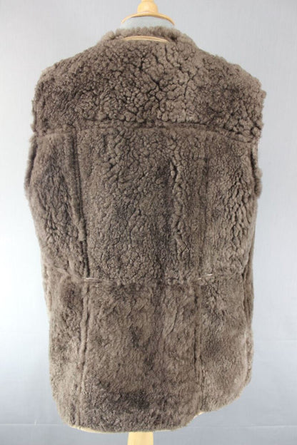 BRITISH MADE VINTAGE 70s BARRETTS BROWN SUEDE LEATHER SHEEPSKIN LINED COAT 36 IN
