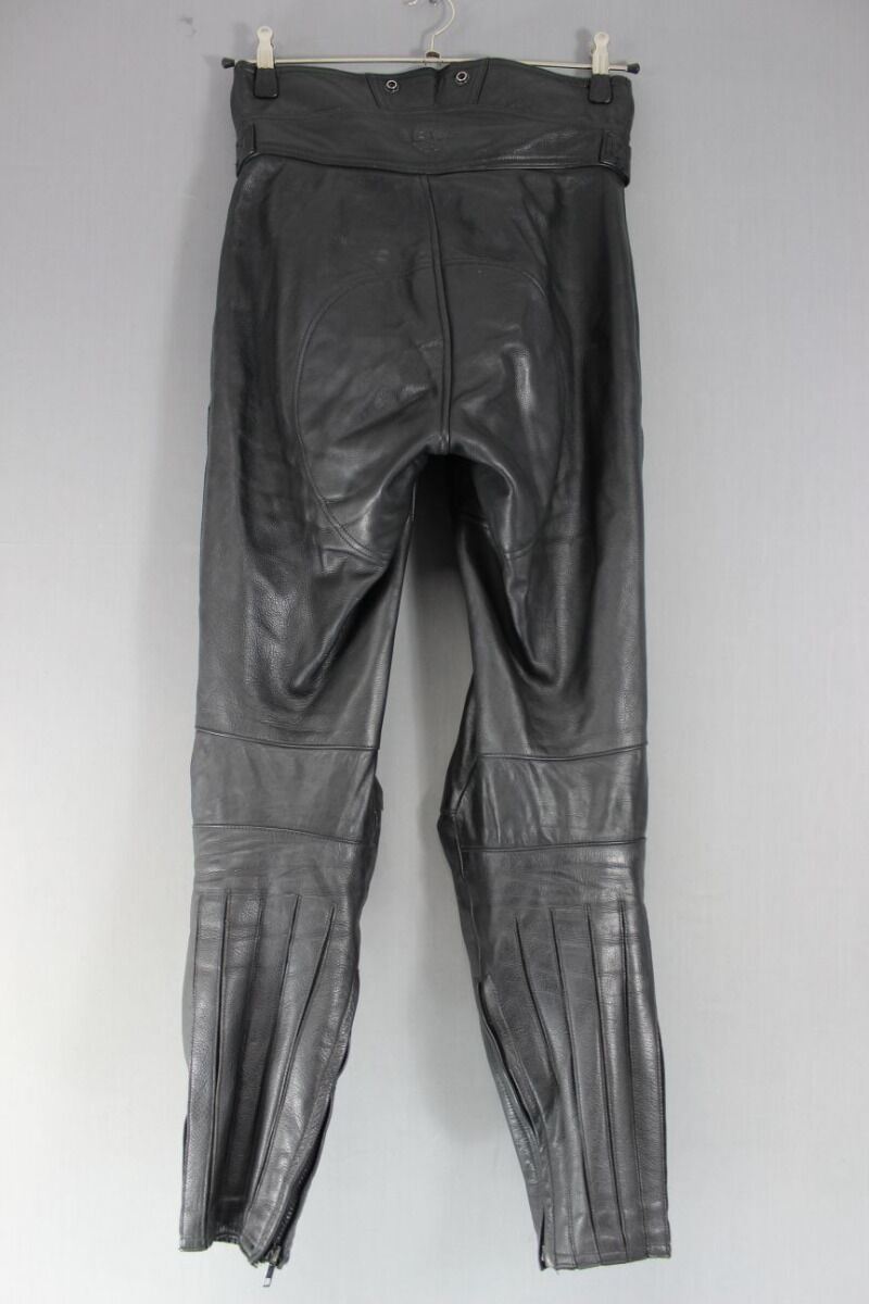 MQP BIKER'S CHOICE LEATHER BIKER TROUSERS + KNEE ARMOUR:WAIST 30"/INSIDE LEG 30"