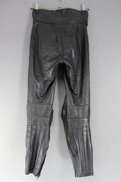 MQP BIKER'S CHOICE LEATHER BIKER TROUSERS + KNEE ARMOUR:WAIST 30"/INSIDE LEG 30"