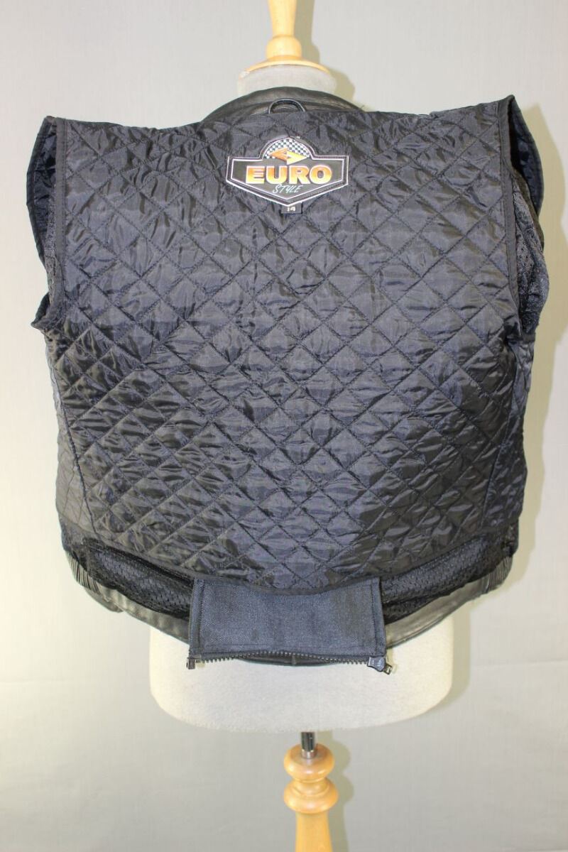 EURO STYLE LEATHER BIKER JACKET + REMOVABLE PROTECTORS & SECOND LINING SIZE 14