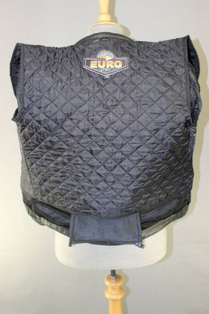 EURO STYLE LEATHER BIKER JACKET + REMOVABLE PROTECTORS & SECOND LINING SIZE 14